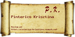 Pinterics Krisztina névjegykártya