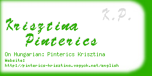 krisztina pinterics business card